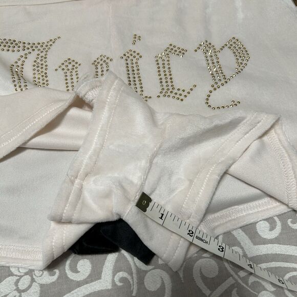 Juicy Couture Lounge Short Women XL Black Ivory 2 pk Velour Plush Bling Logo NWT - Picture 8 of 13
